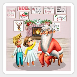 Children talk with Santa Magnet